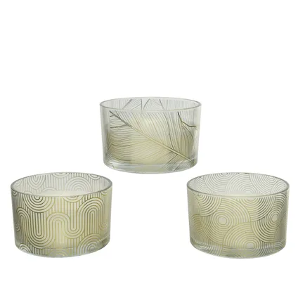 Geurkaars vanille wax glas Ø13x7,8cm 1 stuk