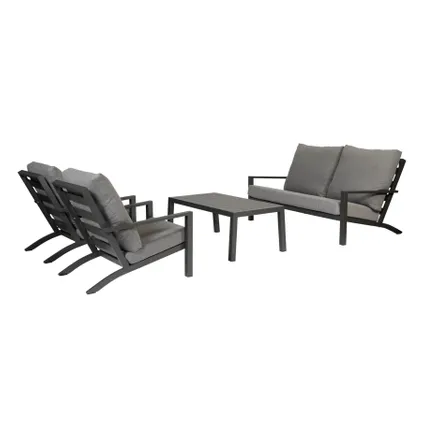 Exotan Loungeset Incl. fauteuil - Aluminium - Antraciet - Set 2