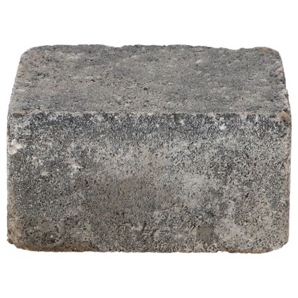 Decor trommelsteen grijs-zwart 14x14x7cm