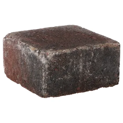 Decor trommelsteen rood-zwart 14x14x7cm 8