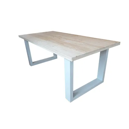 Table de jardin Wood4you New England épicéa raboté blanc 200x78x90cm