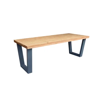 Table à manger Wood4You New York bois torréfié anthracite 220x78x90cm