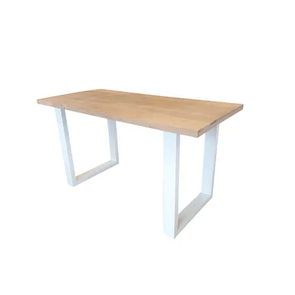 Table basse Wood4You New England chêne base pin laqué blanc 160x110x90cm