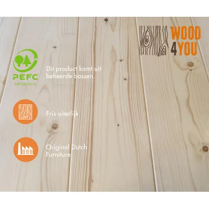 Wood4you tuinbank Ameland bouwpakket vurenhout 152x57x72cm + kussen 6