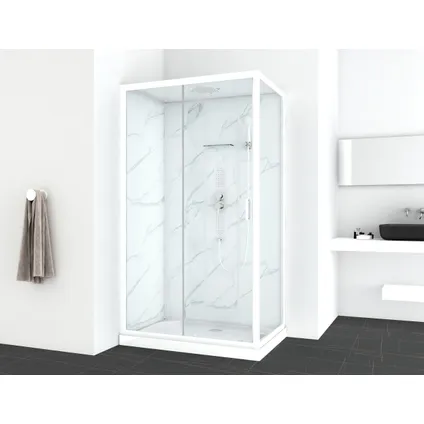 Cabine de douche Allibert Enohr rectangulaire blanc 120x80cm 2