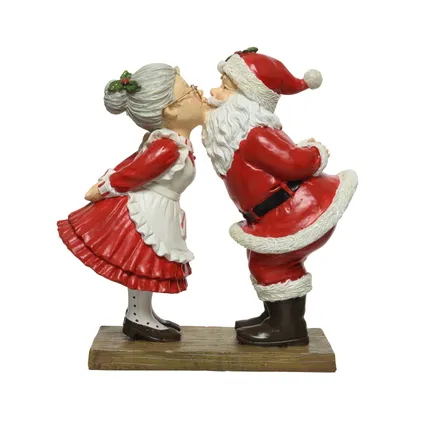 Figurine Decoris père Noël embrasse Mère Noël 9x20x20cm