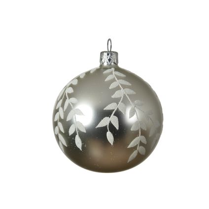 Decoris Kerstballen met motieven glas zilver Ø8cm