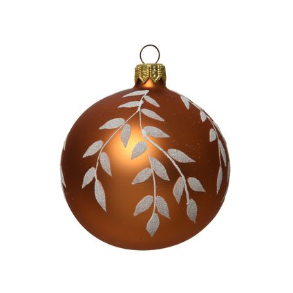 Boules de Noël à motifs Decoris verre ambre Ø8cm