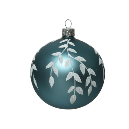 Boules de Noël à motifs Decoris verre bleu Ø8cm