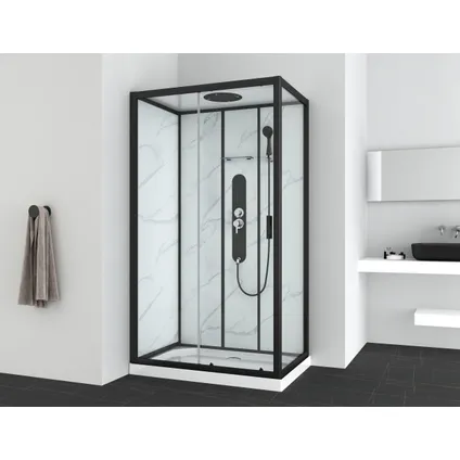 Cabine de douche Allibert Sepa rectangulaire noir 120x80cm 2