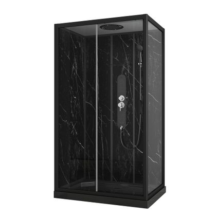 Cabine de douche Allibert Alep rectangulaire noir 120x80cm