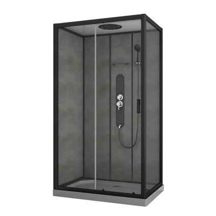 Cabine de douche Allibert Sero rectangulaire noir 120x80cm