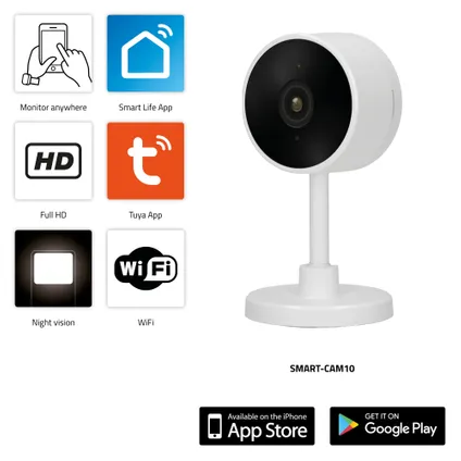 Alecto slimme bewakingscamera indoor SMART-CAM10 WiFi wit 11