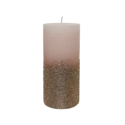 Decoris zelfdovende kaars wax binnen roze Ø7x15cm