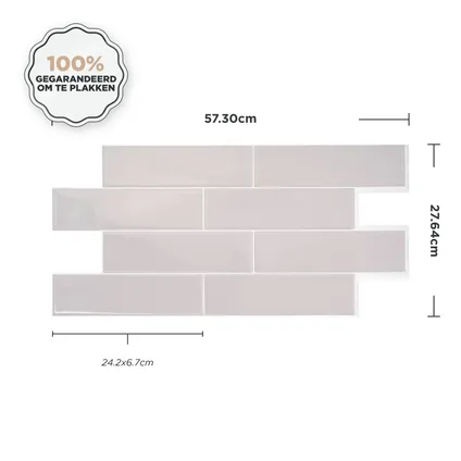 Smart Tiles zelfklevende XL-spatwanden Oslo Grijs 57.3x27.64cm 5