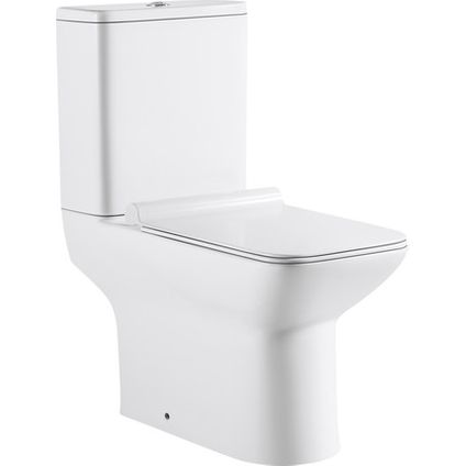 Van Marcke duoblok toilet Ike I PK  aanluiting I Geberit spoeltechniek I Quick release & Soft-close toiletzitting wit