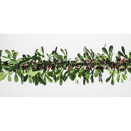 Decoris Kerstslinger lametta groen/rood Ø9x200cm