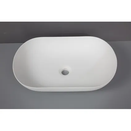 Vasque à poser Aquazuro Cerusa I en Solid surface I finition blanc mat I Ovale 2