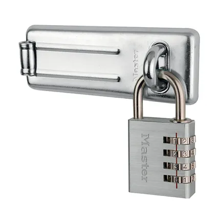 Master Lock slotvermeerderaar 704 met rechte stang en aluminium combinatiehangslot 7640