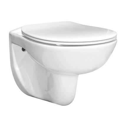 Aquavive hangtoilet Simeto wit | Soft-close toiletzitting | Randloos toiletpot