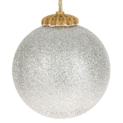 Kerstbal bioplastic zilver glanzend Ø8,5cm