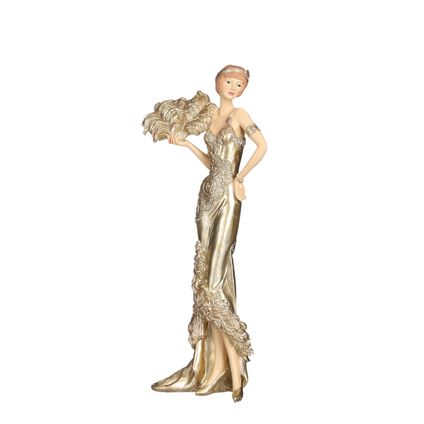 Figurine de Noël House of Seasons dame champagne 30,5cm