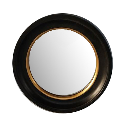 Spiegel hout zwart goud 27x27x3,5cm