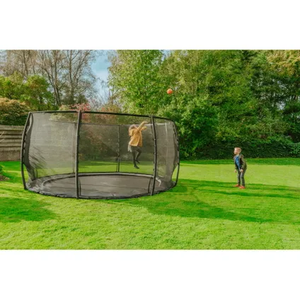 EXIT Dynamic groundlevel trampoline ø427cm met veiligheidsnet 9