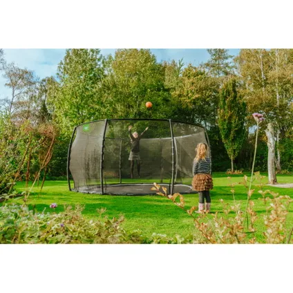EXIT Dynamic groundlevel trampoline ø427cm met veiligheidsnet 10