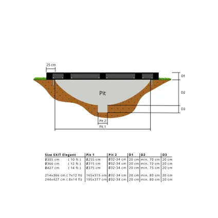 EXIT Elegant Premium inground trampoline 214x366cm 3