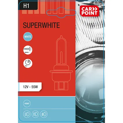 Lampe de voiture halogène Carpoint Super White H1 55W