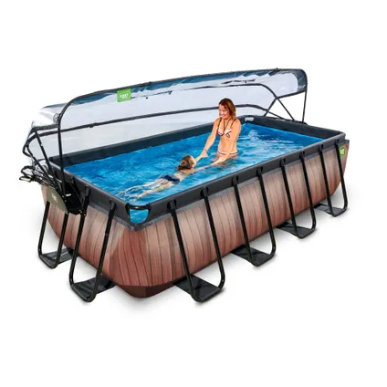 EXIT Zwembad 400x200cm met overkapping en zandfilter- en warmtepomp 8