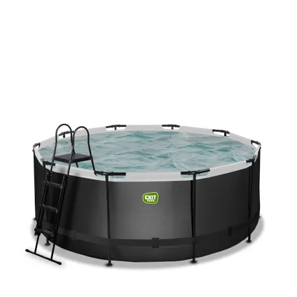 EXIT piscine hors-sol cuir noir Ø360x122 cm avec pompe filtre