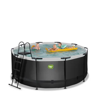 EXIT piscine hors-sol cuir noir Ø360x122 cm avec pompe filtre 2