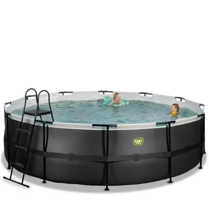EXIT piscine hors-sol cuir noir Ø488x122 cm avec pompe filtre 5