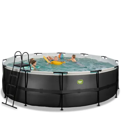 EXIT piscine hors-sol cuir noir Ø488x122 cm avec pompe filtre 6