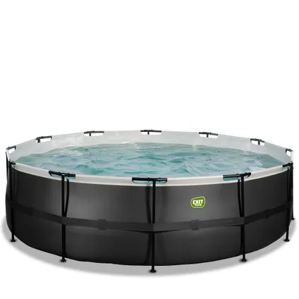 EXIT piscine hors-sol cuir noir Ø488x122 cm avec pompe filtre 8
