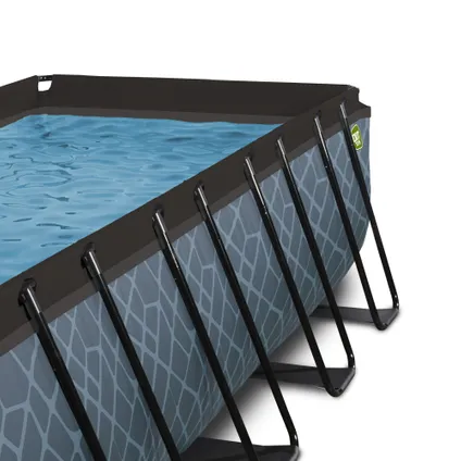 EXIT piscine hors-sol stone 400x200x122cm avec pompe filtre 2