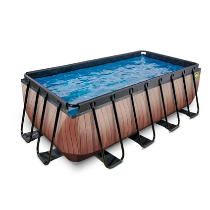 EXIT piscine hors-sol bois 400x200x122cm avec pompe filtre 5