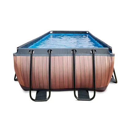 EXIT piscine hors-sol bois 400x200x122cm avec pompe filtre 7