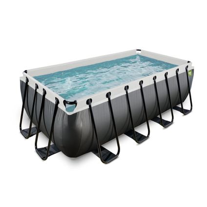 EXIT Black Leather opzetzwembad met zandfilterpomp zwart 400x200x122cm