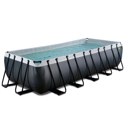 EXIT Black Leather opzetzwembad met filterpomp zwart 540x250x122cm