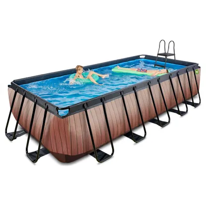 EXIT piscine hors-sol bois 540x250x122cm avec pompe filtre 8