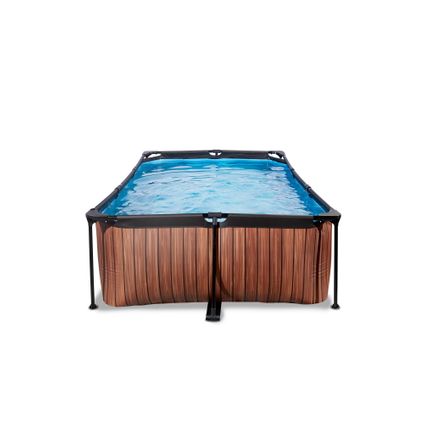 EXIT Wood opzetzwembad met filterpomp bruin 220x150x65cm