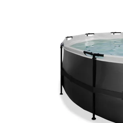 EXIT piscine hors-sol cuir noir Ø488x122cm avec toit 3