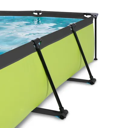EXIT Lime opzetzwembad met overkapping, schaduwdoek en filterpomp groen 220x150x65cm 7