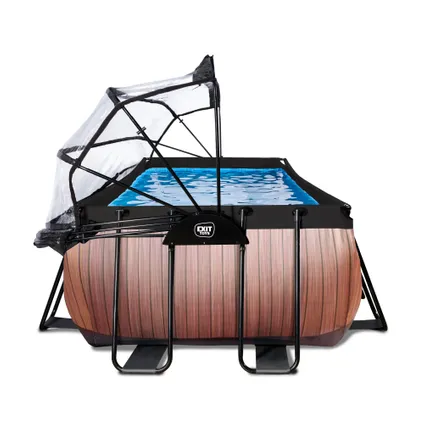 EXIT piscine hors sol bois design 400x200x122cm avec couverture 7