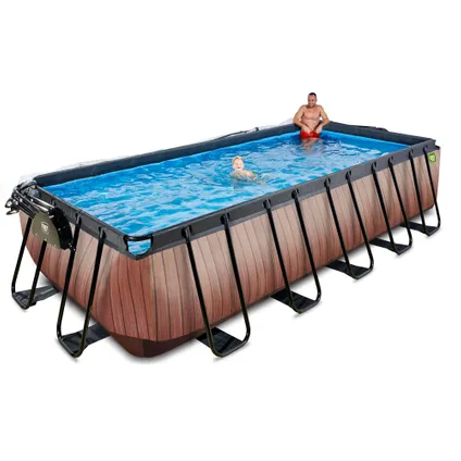 EXIT opzetzwembad wood 540x250x122cm met overkapping 8