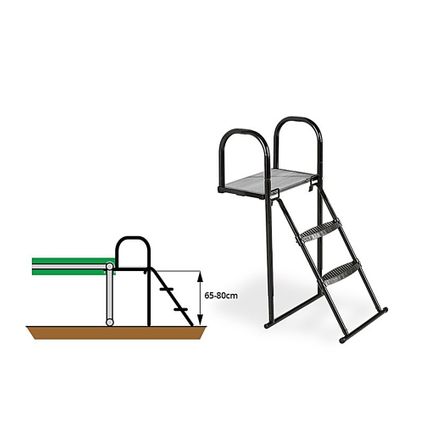 EXIT trampoline platform met ladder voor framehoogte van 65-80cm