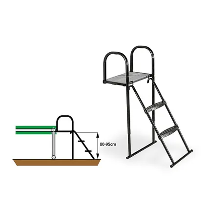 EXIT Trampoline platform met ladder voor framehoogte van 80-95cm 2